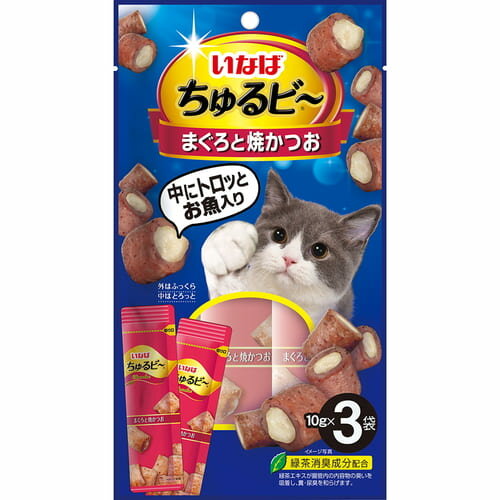 Rakuten - いなば ちゅるビ? まぐろと焼かつお 10g×3袋いなば INABA 猫 小袋 おやつ ちゅ?るビ?