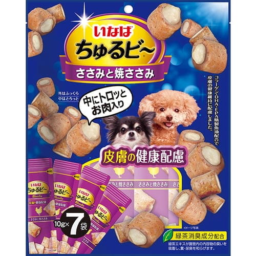 樂天商城 - いなば ちゅるビ? ささみと焼ささみ 皮膚の健康配慮 10g×7袋いなば INABA 犬 小袋 おやつ ちゅ?るビ?