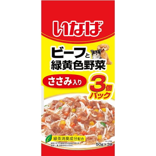 Rakuten - いなば ビーフと緑黄色野菜 ささみ入り 50g×3袋いなば INABA チャオ 猫 総合栄養食 ウェットフード ウェット フード パウチ