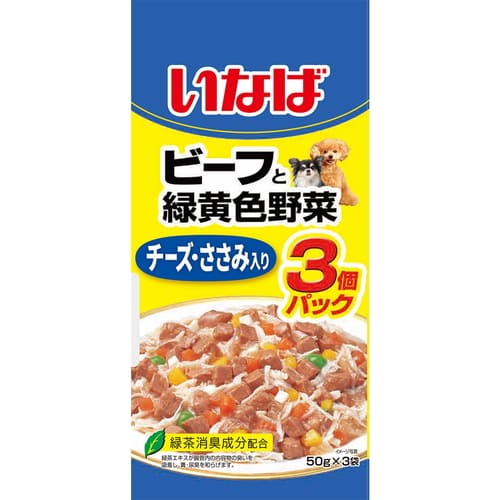 Rakuten - いなば ビーフと緑黄色野菜 チーズ・ささみ入り 50g×3袋いなば INABA チャオ 猫 総合栄養食 ウェットフード ウェット フード パウチ