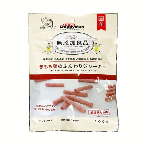 Rakuten - 無添加良品 赤もも鶏のふんわりジャーキー 100gドギーマン 犬 おやつ ジャーキー 鶏 チキン 鶏もも ふんわり