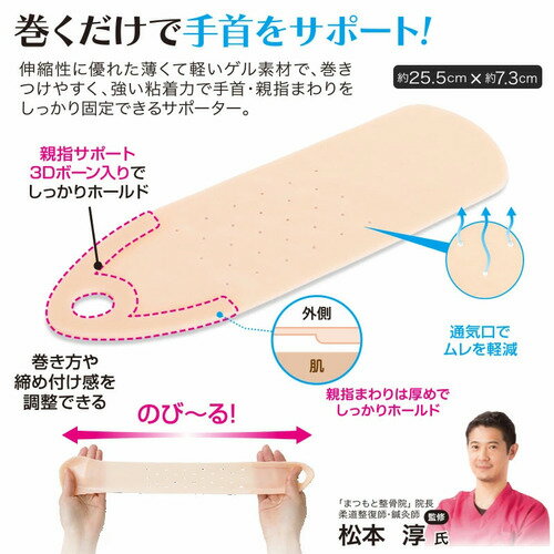 巻くだけ簡単手首ゲルサポーター巻くだけ 手首 サポーター ゲルサポーター