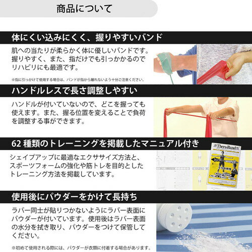 セラバンド ブリスターパック 長さ2m 強度レベル+2 ブルーTHERABAND トレーニング ゴム バンド