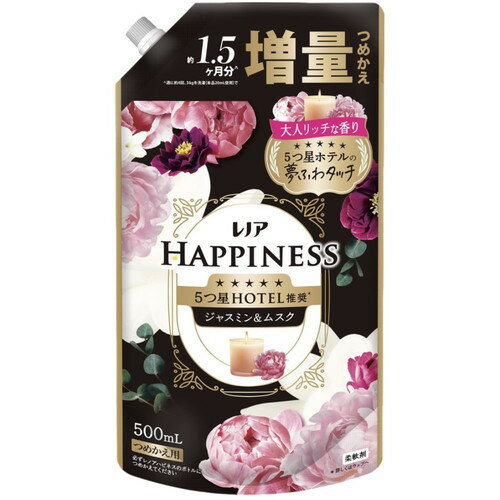 樂天商城 - P&G レノア ハピネス 夢ふわタッチ ジャスミン&ムスクの香り つめかえ用 増量サイズ 500mL【28H限定】店内ポイント10倍★4日20時〜5日23:59迄