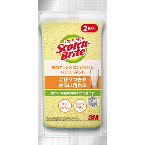 商品名 3M キッチンスポンジ スコッチブライト 抗菌 ネットスポンジ 2個 NT-01K 商品詳細 内容量：2個サイズ：(幅×奥行き×高さ)16×4.4×10cm※ウレタンスポンジをネットでつつんだスポンジです。 商品説明 「3M キッチンスポンジ スコッチブライト 抗菌 ネットスポンジ 2個 NT-01K」は、ウレタンスポンジをネットでつつんだスポンジです。傷をつけずに強力洗浄できるパワフルネット。ネットの帯状繊維のエッジが汚れをしっかりかき落とします。細かい網目が、次から次へとすばやくかき落とします。 使用方法 水や洗剤をたっぷりしめらせて、ゴシゴシとこするだけ ご注意 火のそばに近づけないでください。 材質 ウレタンスポンジ/ポリエステル お問い合わせ先 スリーエムジャパンTEL：0120-510-733 JANコード 4519001920201 製造販売元 スリーエムジャパン 日用品 > キッチン用品 > スポンジ・たわし類 > 3M キッチンスポンジ スコッチブライト 抗菌 ネットスポンジ 2個 NT-01K広告文責・販売事業者名：株式会社ビューティーサイエンスTEL 050-5536-7827※一部成分記載省略あり