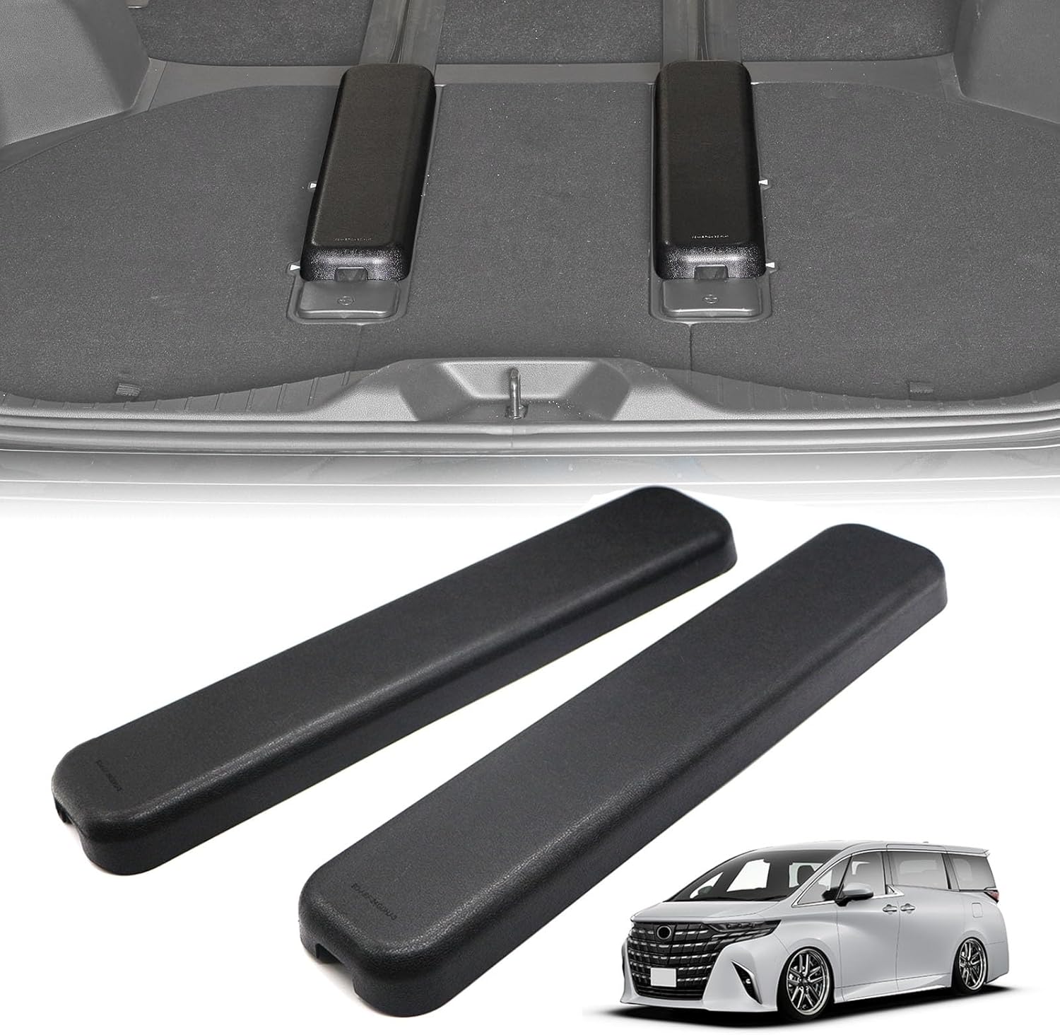 Rakuten - 新型 アルファード適合 30系 40系 レールカバー キズ止め ヴェルファイア適応 シートレールカバー 汚れ防止 3列目 カバー カスタム パーツ 簡単取付 荷室カバー 2枚セット 送料無料