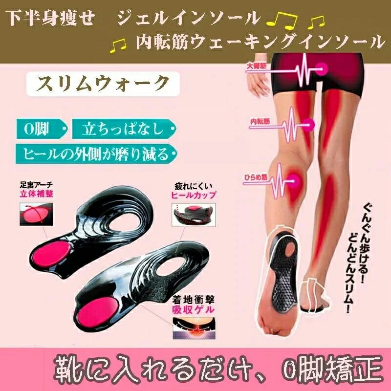 インソール 内転筋に働いて美脚歩行を促すぷにぷに インソール 1足 靴に貼り付けて使う 下半身スリム 内もも O脚対策 エクササイズ インソール 衝撃吸収 疲れない 姿勢矯正 踏み抜き防止 中敷き 女性 靴 下半身 O脚 土踏まず アーチ 健康グッズ