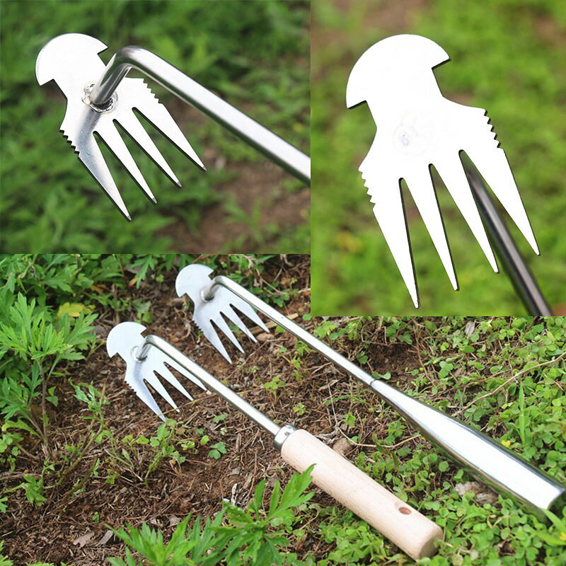 2個セット 草取り器 4歯 熊手 草刈り ステンレス 除草用品 草取り道具 草ヌッキー ...