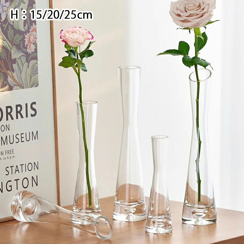 一輪挿し ガラス 花瓶 おしゃれ 花器 フラワーベース 透明 平口 斜口 15cm 20cm 25cm 水栽培 花びん 円柱 生花 造花 植物 北欧 インテリア 雑貨 新生活 かわいい 小さい シンプル リビング 寝室 玄関 書斎 窓辺 食卓 新築祝い 引っ越し祝い 結婚祝い 敬老の日 ギフト