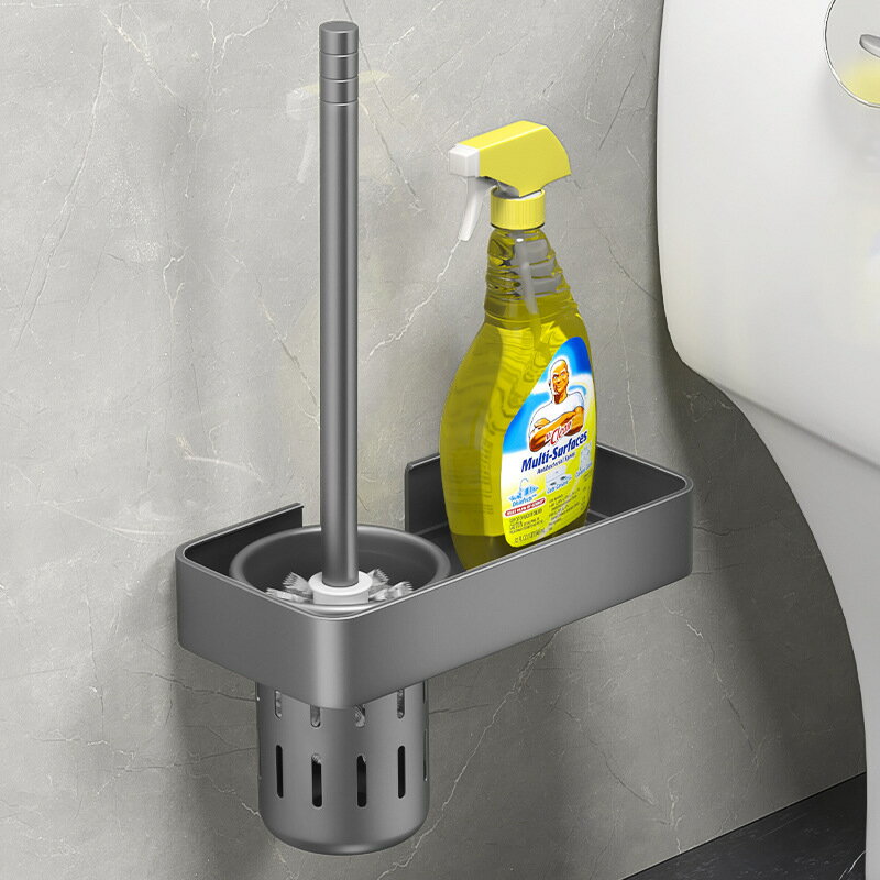 Rakuten - トイレブラシ バスルーム用 アルミニウム合金製 便器ブラシ置き場 トイレ掃除ブラシ おしゃれ 壁掛け 隅々まで洗える ケース付き 便器掃除 速乾 通気 省スペース 床置き