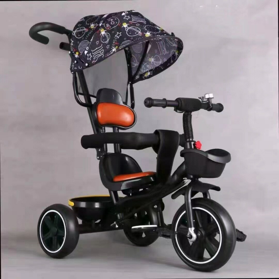 三輪車 子供用三輪車 ベビーカー 手押し棒付き 乗用玩具 ガードレール付き 子供用 幼児用 こども自転車 おもちゃ 1歳半〜6歳 軽量 収納かご ハイキング ギフト プレゼント おもちゃ ベビーバイク こども 乗り物 誕生日プレゼント