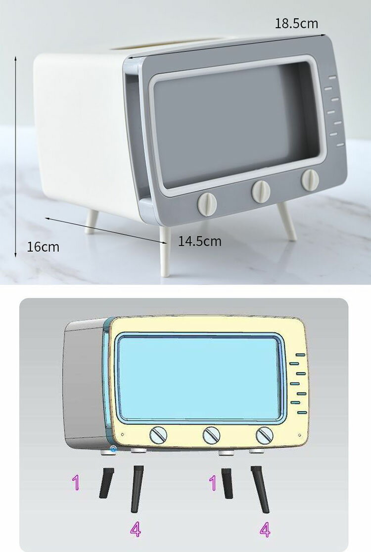 ティッシュケース おしゃれ ティッシュボックス 多機能 小物入れ 収納 トイレットペーパーホルダー 卓上収納 ティッシュ スマホホルダー スマホスタンド 4色 [2]