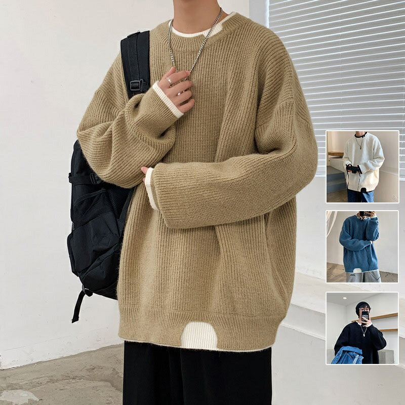 【送料無料】ニット セーター メンズ ケーブルニット メンズニット メンズセーター ケーブル編み Uネック クルーネック 服 秋服 冬服 厚手 冬 レディース ペア