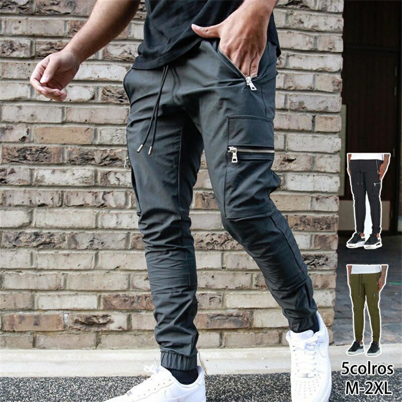 カーゴパンツ メンズ 作業ズボン 作業着 ポケットファスナー ズボン テーパードパンツ カーゴジョガーパンツ 作業服 ジョガーパンツ 夏 ジョガー カーゴ カジ...