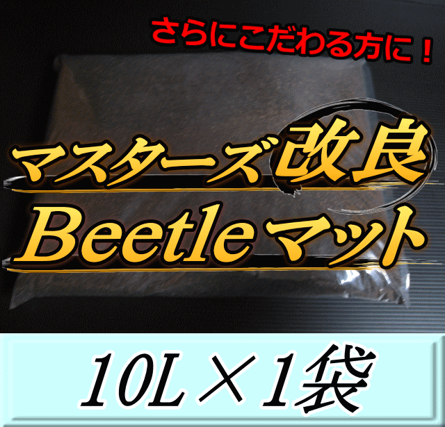 マスターズ改良Beetleマット 10L×1袋　1ランク上のカブトマット！害虫の混入99％なし！ カブトムシ 幼虫飼育用 超高品質 昆虫マット 幼虫のエサ 土
