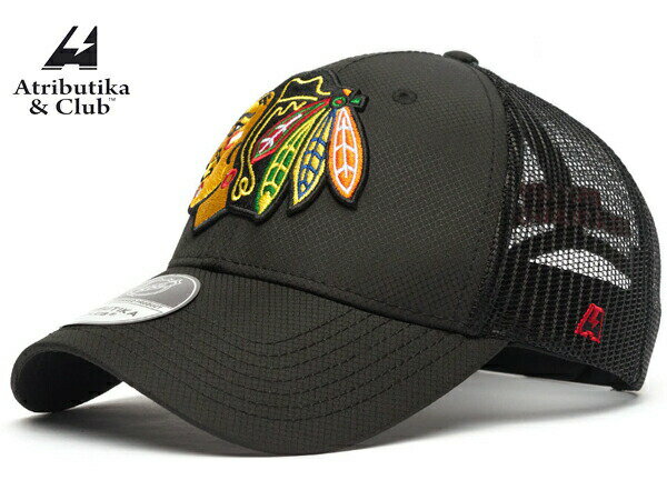 Atributika&Club/アトリブチカ NHLCAP MESH CHECK ※シカゴ ブラックホークス黒※【NHLグッツ】 #31713