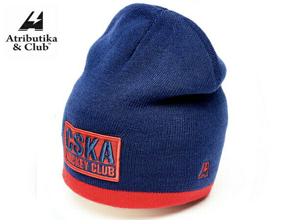 Atributika&Club/アトリブチカ KHL KNITCAP PATCH ※チェスカ紺赤※ 《ポスト投函》【KHLグッツ】 #11633