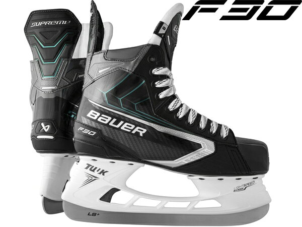 商品名 2026-2027モデル BAUER/バウアー S26 SUPREME F30 インター アイスホッケースケート 商品説明 2026 BAUER SUPREMEシリーズがモデルチェンジ！ SUPREMEは効率的なパワー伝達のために設計されたスケートで、あなたのストライドのあらゆる瞬間を思いのままに操りましょう！ SUPREMEのスケート靴は、エネルギーを効率的に蓄積し、意図を持って放出できるように設計されており、プレーのペースが上がっても、力強いメカニクスをサポートします。 F30はこれから上達したいプレーヤーにぴったり、履き心地が快適で、すぐに慣れやすい作りになっています。 柔軟なDIGI COMPアウトソールがダイナミックな動きを支える構造とサポートを提供し、プロ仕様のタンがプロレベルの感触と次レベルの快適さを実現します。 LIGHTSPEED EDGEホルダーにはクイックリリーストリガーが付いており、数秒でブレードを交換できます。 Tesed Technology 信頼できる素材とLIGHTSPEED EDGEホルダーが、あなたのゲームに次のレベルのパフォーマンスをもたらします。 Crafted for Comfort 柔らかいコンフォートエッジカラーが足首周りの圧迫感を軽減し、より快適な履き心地を実現します。 Ready for Game Day このスケート靴は履き慣らしが簡単になるように設計されており、初日からほぼ試合で使用できるフィット感を実現します。 DIGI COMP Quater 軽量かつ柔軟なクォーターが、あらゆるストライドを軽やかにします。 Standard Facing 従来型のフェーシングは、信頼性が高く安定した性能を発揮します。 Pro-Stock Tongue プロ仕様のデザインと、ワンランク上の快適さを融合。 DIGI COMP Outsole 柔軟な素材は、ダイナミックな動きに必要な構造とサポートを提供します。 Standard Toe Cap プレイヤーに伝統的な外観と感触を提供します。 Sublimated Liner 昇華転写プリントを施した生地が、ブーツの内側に快適な感触と際立つデザインをもたらします。 LIGHTSPEED EDGE Houlder このホルダーはクイックリリース式トリガーを採用しており、数秒で鋼板を交換できます。 TUUK LS+ Runner エリート層にインスパイアされたデザインが、バランスの取れたパフォーマンスを実現します。 　※ご注文に関する重要なお知らせ※ 　ご注文頂きます商品は、全ての在庫を保証するものではございません。 　弊社は他WEBサイト、また実店舗において店頭販売を行っております。 　ご注文可能な状態でも、店頭・メーカーにて実際には完売となっている場合がございます。 　商品をご用意出来ない場合、ご注文をキャンセルさせて頂く場合もございます。予めご了承ください。 SPEC&nbsp; ● ライン：スプリューム ● クラス：パフォーマンスモデル ● フィット：解剖学的フィット ● 幅：EE ● ブレードホルダー：BAUER LIGHTSPEED EDGE ● ブレードランナー：TUUK LS+ ● オーブン：可能/ご来店のみ無料サービス