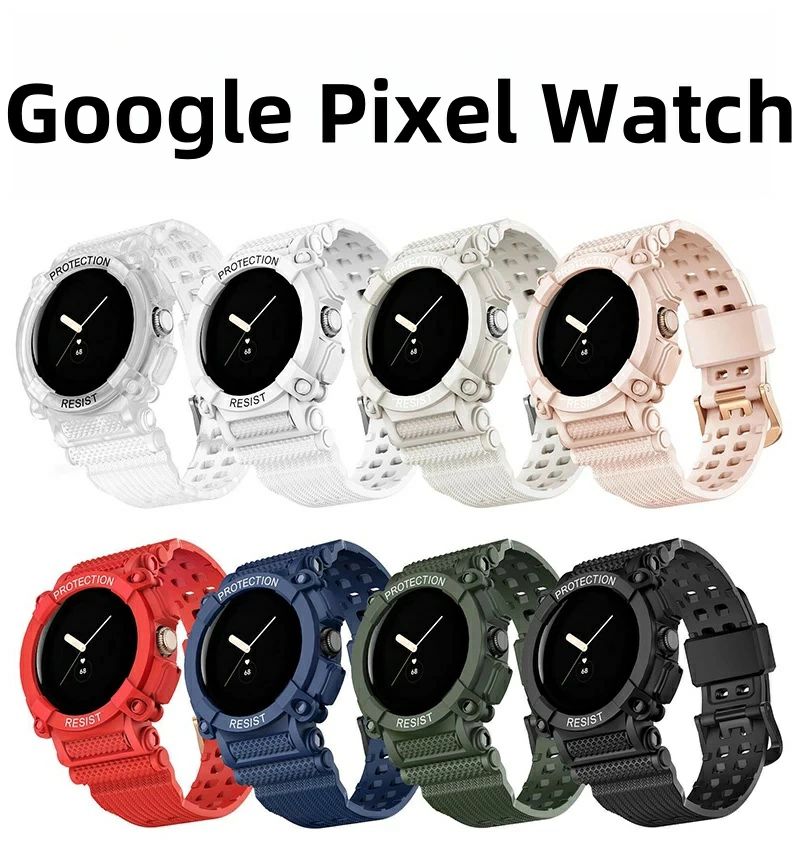 Google Pixel Watch 2 バンド 交換用 ベルト Google Pixel Watch シリコン時計ベルト 腕時計バンド 用 交換ベルト 一体型 グーグル ピクセル ウォッチ 2 おしゃれ 交換バンド 透明 ケース 通気性 スポーツ 柔らかい シリコン 防汗防水 サイズ調節可能 ソフトシリコンバンド