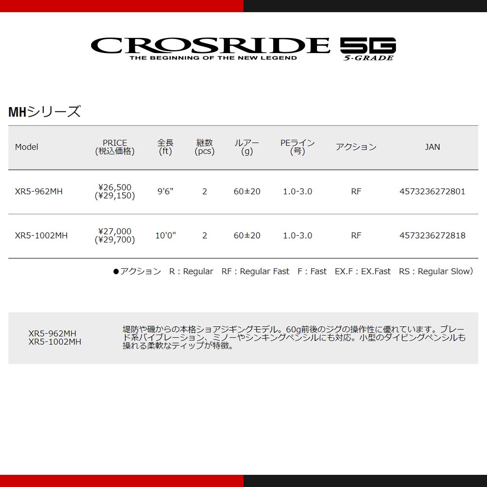 あのクロスライドがショアジギング専門にリニューアル メジャークラフト クロスライド 5g Xr5 962m 釣竿 Lsj 開店記念セール