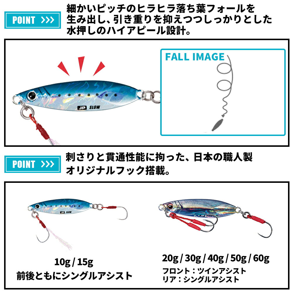 ジグパラ スロー 15g ゼブラグロー の商品画像2枚目