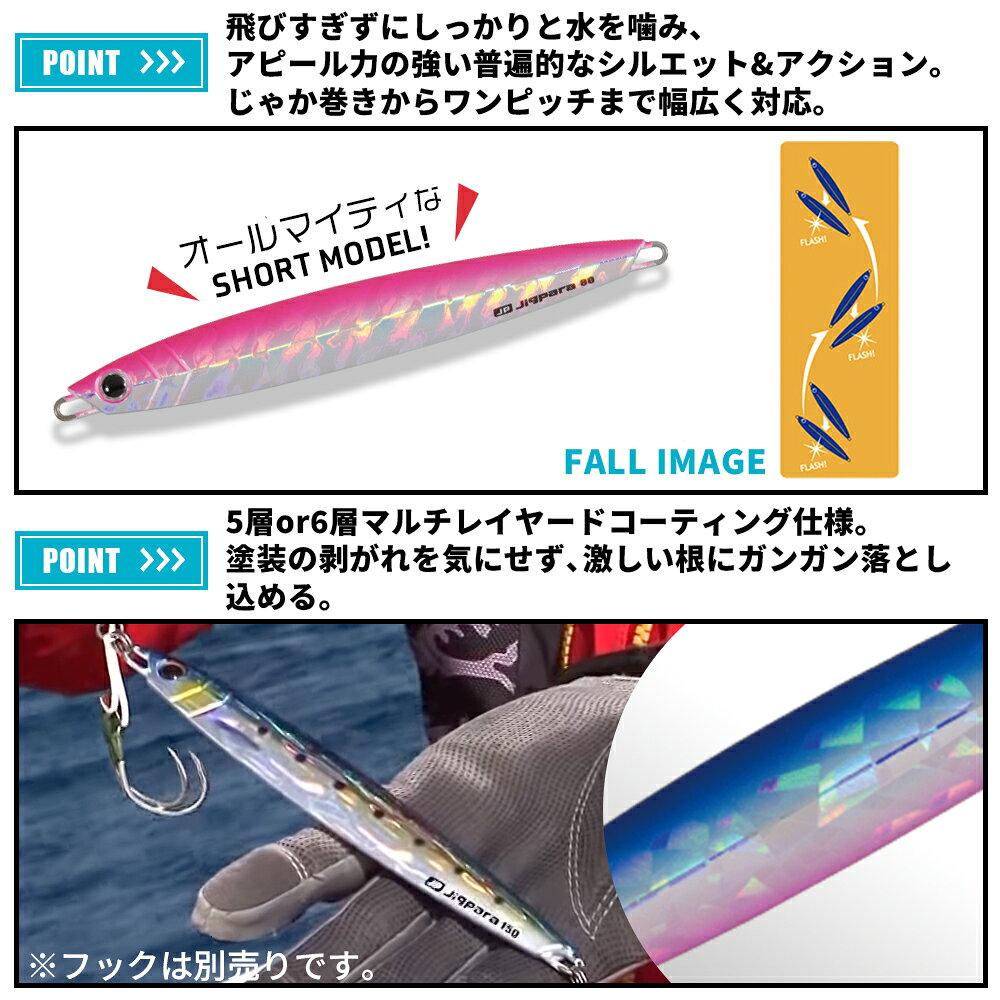 ジグパラ バーチカル ショート 80g レッドゴールド (2)