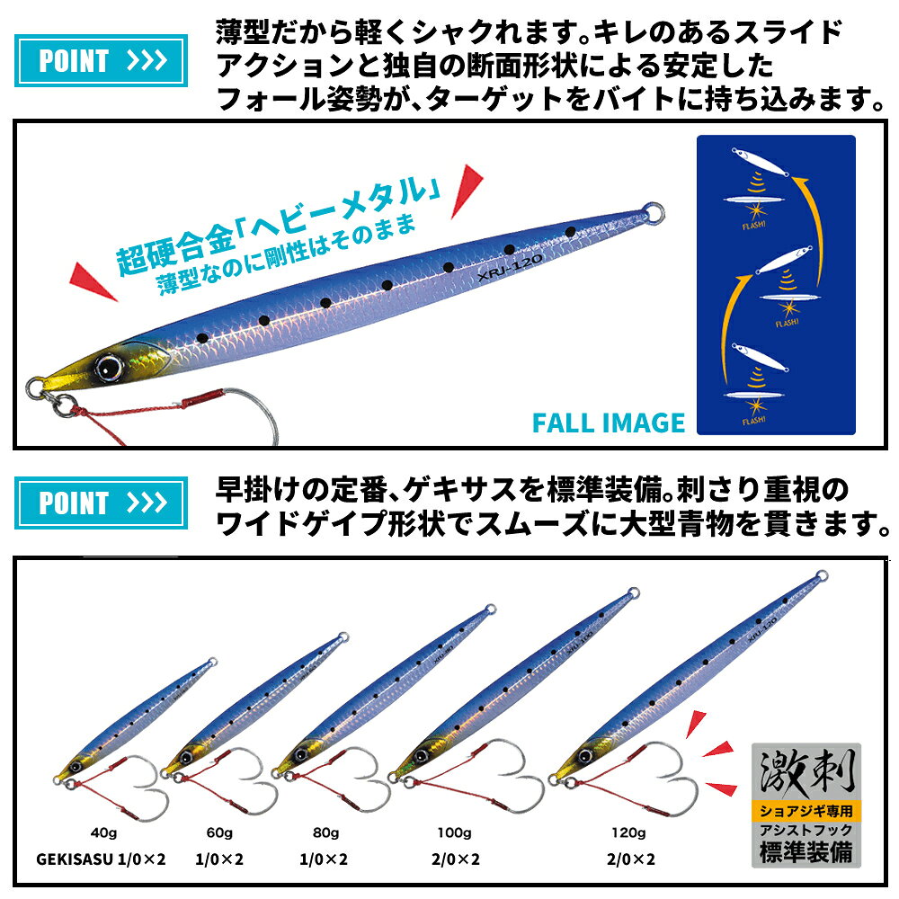 クロスライド ジグ ヘビーメタル 120g レッドゴールド(ケイムラ) の商品画像2枚目