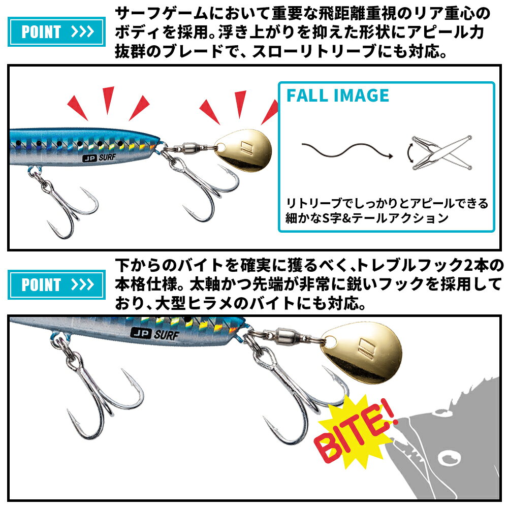 ジグパラ サーフ 28g ヒラメゴールド の商品画像2枚目