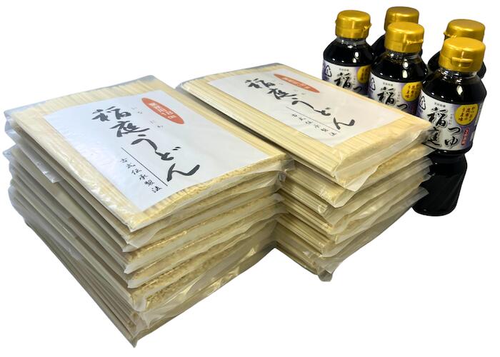 【送料無料】国産小麦使用 稲庭うどん 業務用切落とし 18cm 無選別 稲庭手業うどん4 Kg 約50人前 稲庭つゆ300ml×5本セット
