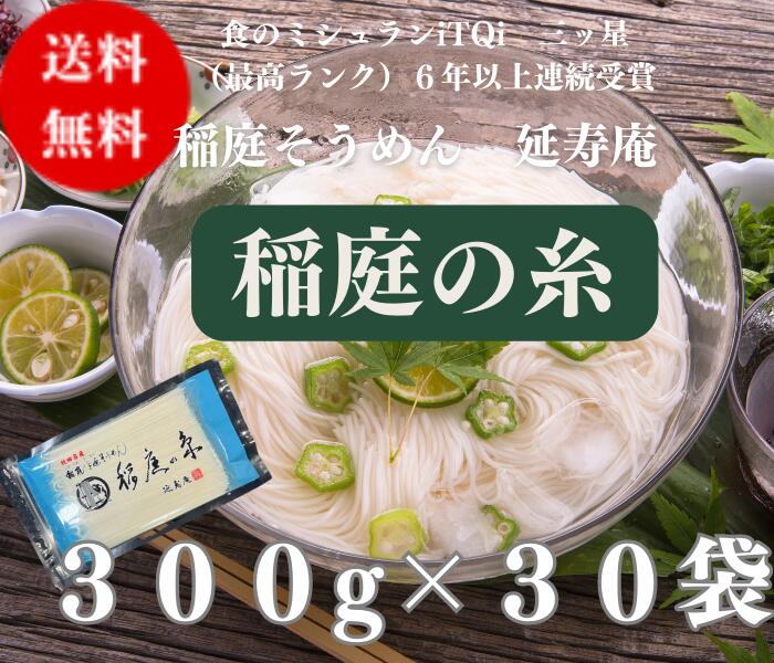 送料無料 延寿庵 稲庭そうめん 稲庭の糸 300g×30袋