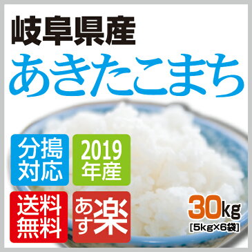 【新米　令和元年産】2019年産【送料無料】選べる分搗き岐阜県産　あきたこまち白米　30kg [5kg×6袋]【楽ギフ_のし】あす楽対応