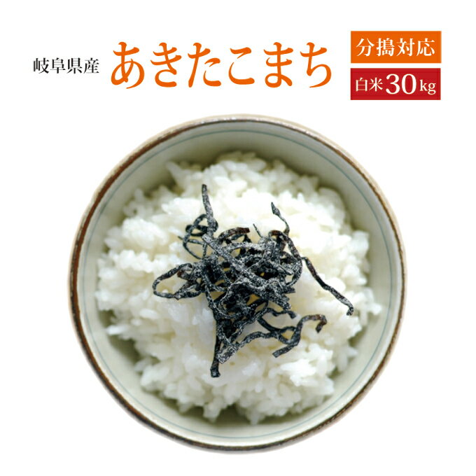 【令和5年産】2023年産【送料無料】選べる分搗き岐阜県産　あきたこまち白米　30kg [5kg×6袋]【楽ギフ_のし】あす楽対応