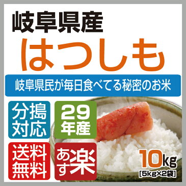 【新米】29年【送料無料】29年産　岐阜県産れんげの里のお米 美濃 ハツシモ 白米　10kg　[5kg×2袋]選べる分搗き【楽ギフ_のし】【あす楽_土曜営業】◆祝☆特A取得◆