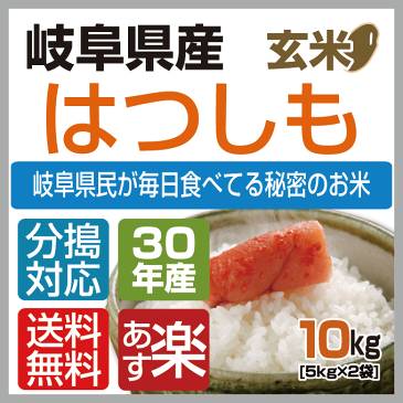 【新米】30年産　【本州・四国 送料無料】30年産　岐阜県産れんげの里のお米 美濃 ハツシモ 玄米　10kg　[5kg×2袋]選べる分搗き【楽ギフ_のし】【あす楽_土曜営業】