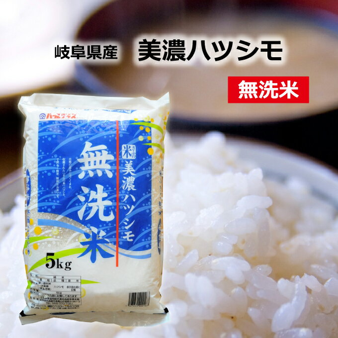 【新米　令和2年産】　【本州・四国　送料無料】2020年　　無洗米岐阜県産・美濃ハツシモ15kg〔5kg×3袋〕