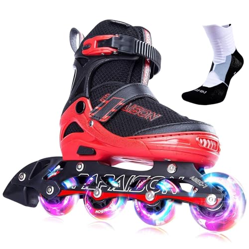 PAPAISON インラインスケート ローラースケート サイズ調整可能 発光 子供用 大人 Inline skate 女の子..