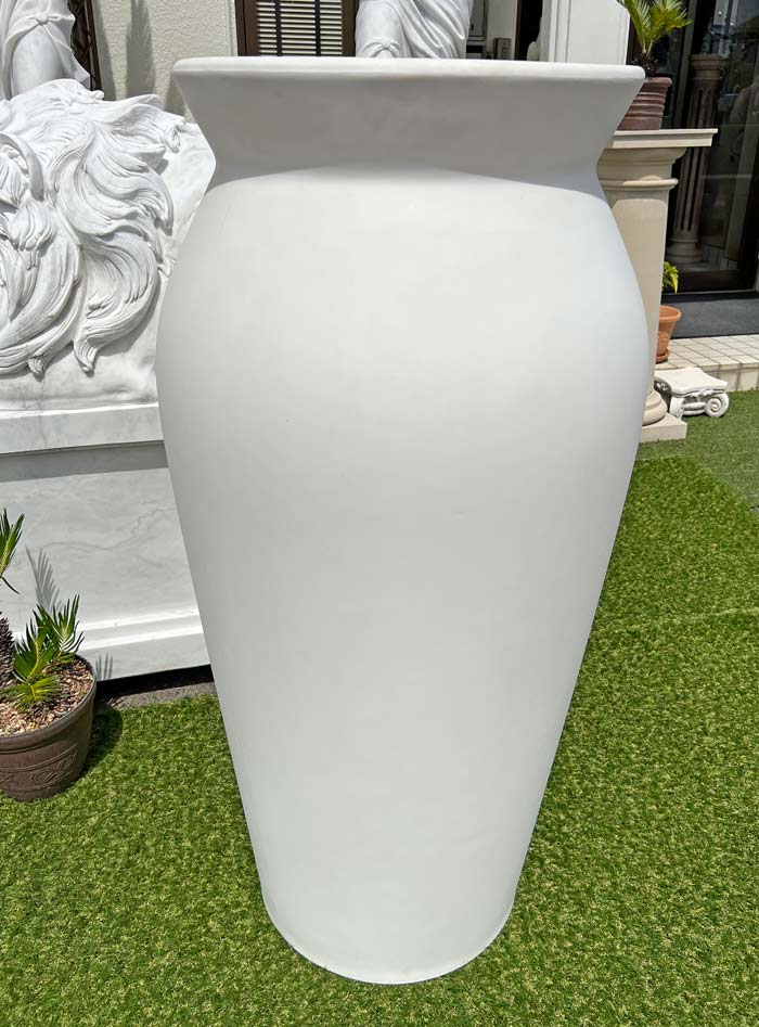 イタリア製デザイナーズプランター ジューン ホワイト 高さ1m20cm 直径60cm 激安アウトレット 大型 樹脂製 軽量 大型の鉢 ポット セラルンガ PSE913 軽い 観葉植物 プラスチック フラワーポット 鉢カバー 丸い植木鉢 【特別セール品】