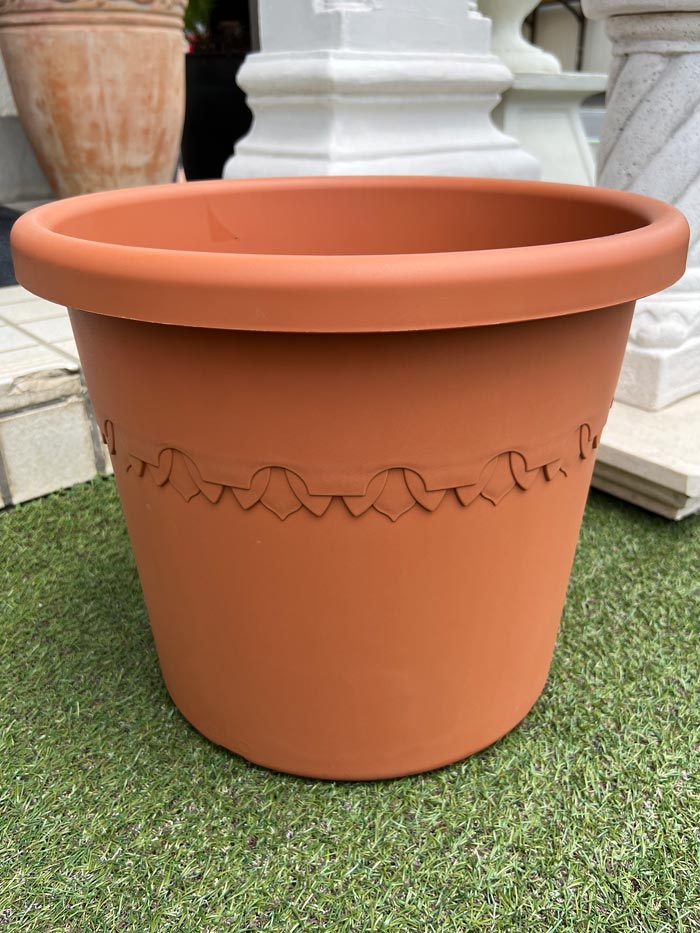オランダ製デザインプランター シリンダーカラーポット テラコッタカラー 直径40cm 高さ33cm 樹脂製 13号相当 ラウンド 軽量 丸い植木鉢 送料無料 軽い フラワーポット 園芸 おしゃれ エルホ 観葉植物 elho プラスチック 鉢植え 【特別セール品】
