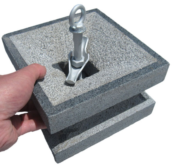 シェード テント タープ オーニング等の重しにナチュラルストーン フック付き天然石ブロック 2個セットおもり ウェイト 7kg アウトドア 日よけ 重り おもし 金具 3色からお選びください通販格安セール情報 楽天 通販