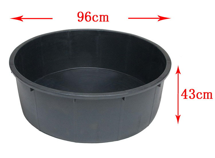 大型浅鉢 φ96 H43 ナーセリーポット （持ち手なし） 直径96cmのイタリア製プランター 貯水タンク ガーデニング 高耐候 ビオトープ 農園 庭の池 水生植物 庭園埋設 業務用 プラスチック 生産者 植木鉢 RPφ96（89）-H43 黒 樹脂