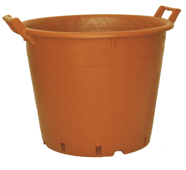 送料無料 ナーセリーポット 50 12個セット 17号 48L φ50cm (持ち手付き) イタリア製 プランター 丸 円形 大きい 大型 テラコッタ色 茶 植木鉢 シンプル プラスチック 丈夫 ガーデニング 大量 まとめ 生産者 農園 業務用 プロ 園芸 育苗 野菜 果樹 軽い 軽量 ハンドル付 TP50