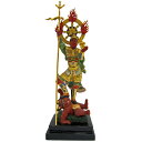 毘沙門天像(極彩色) 全高約39cm 仏像 七福神 多聞天 極彩色仏像 風水 開運 四天王 北方天 心願成就 必勝祈願 除災招福 商売繁盛 金運 厄除け