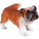 マーキングするブルドッグ Peeing Bulldog 強化プラスチック (FRP) アートオブジェ リアル 犬 置物 ガーデニング オーナメント 庭 玄関 外...