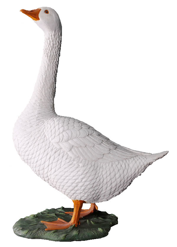 見守るガチョウ Goose 強化プラスチック (FRP) アートオブジェ リアル 置物 実物大 鳥 インテリア オーナメント 映える ガーデニング 玄関 外 軽...