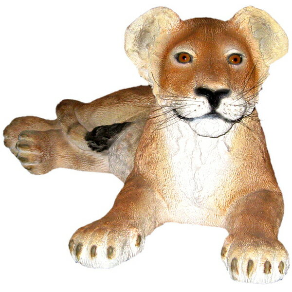 FRPアニマルオブジェ 親真似子ライオン Lion Cub Lying down リアル らいおん 動物 像 置物 かわいい フィギュア 動物園 店舗 インテリ...
