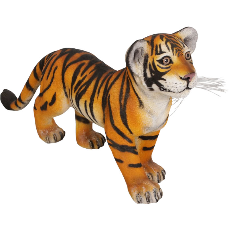 FRPアニマルオブジェ 歩く子タイガー Tiger Cub Standing リアル 虎 置物 実物大 フィギュア トラ かわいい 動物 像 動物園 ガーデニン...