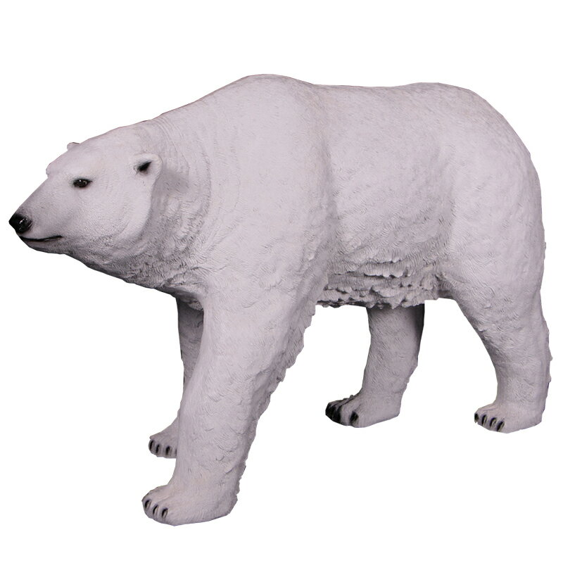 FRPアニマルオブジェ 獲物を狙う白クマ Polar Bear リアル 大きい 動物 像 クマ 実物大 フィギュア 等身大 熊 巨大 置物 ガーデニング オーナ...