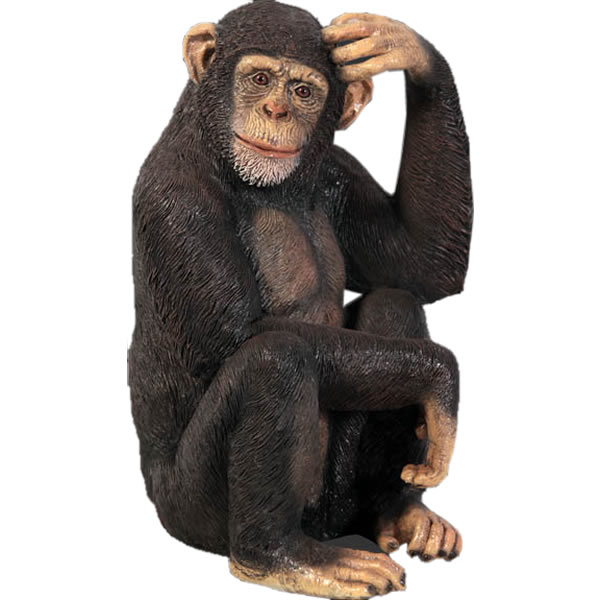 FRPアニマルオブジェ チンパンジー 置物 動物 猿 サル さる 動物園 店舗 カフェ 喫茶店 レストラン 飲食店 インテリア イベント かわいい 軽い ディス...