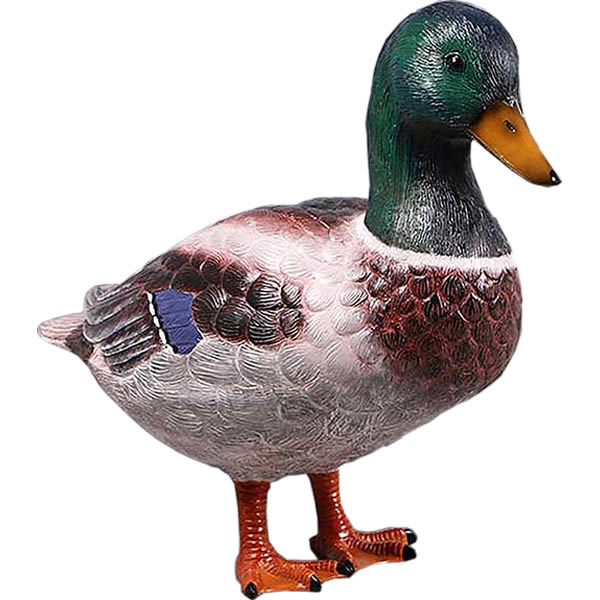 マガモ Mallard Duck 強化プラスチック (FRP) アートオブジェ リアル 高さ約65cm 実物大 鴨 ガーデニング オーナメント 大きい 鳥 置物...