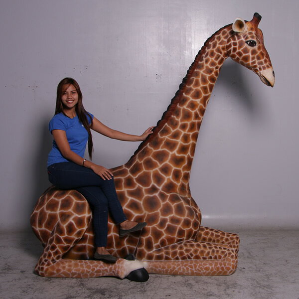 FRPアニマルオブジェ すわるキリン Sitting Giraffe Jumbo 置物 リアル 動物 象 実物大 麒麟 きりん フィギュア 動物園 店舗 カフェ...